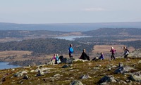 Family walk in the mountains of Nordseter